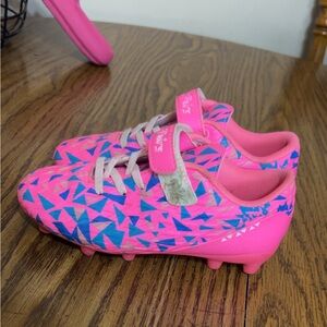 Kids Pink and Blue Soccer Cleats